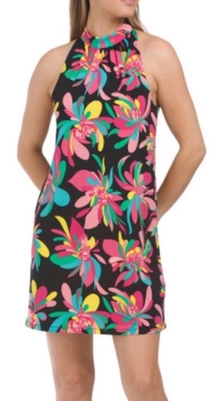 Trina Turk Floral High Neck Dress Women’s Size Medium Halter NEW